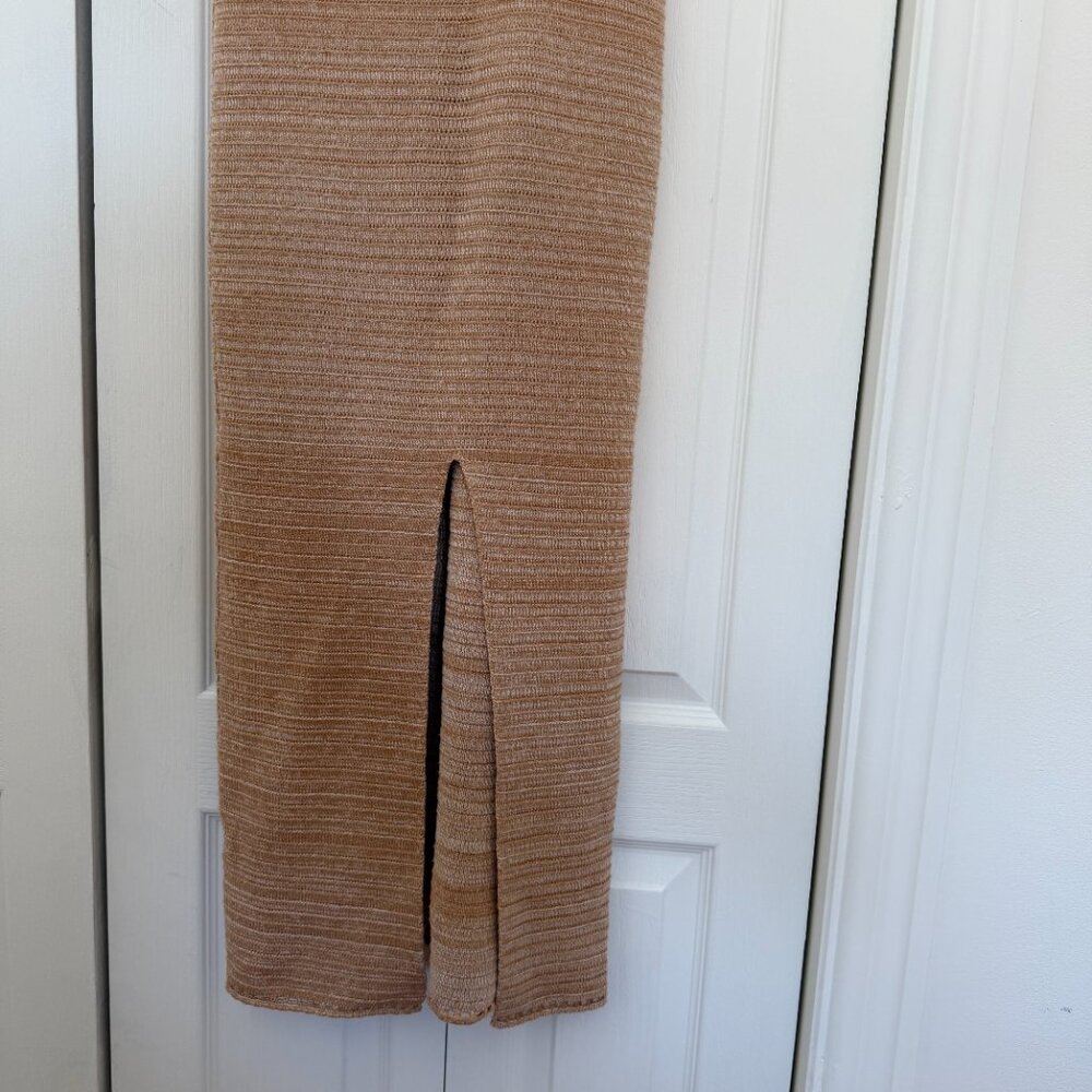 Beige Crochet Knit Backless Maxi Dress - Picture 3 of 8
